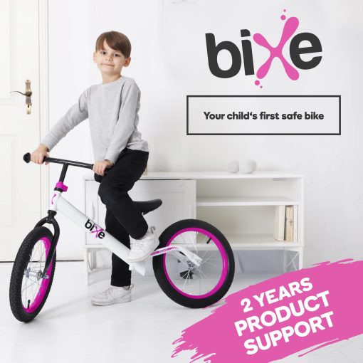 Bicicleta de Equilibrio Bixe - 16" (40.6 cm) Bicicletas de Entrenamiento para Ninos Grandes - Bicicleta de Equilibrio para Ninos Disenada para Edades de 4 a 9 - Bicicleta sin Pedales para Ninos o Ninas - Rosa - Imagen 9