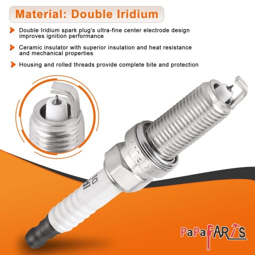 Conjunto de 4 bobinas de encendido UF549 y bujia de iridio doble compatible con Nissan Altima Cube Rogue Sentra NV200 Versa 1.6L 1.8L 2.0L 2.5L C1696 C751 - Imagen 2