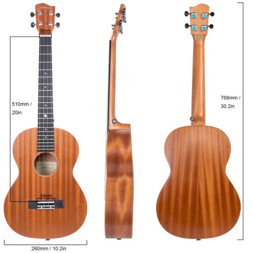 Ukelele Baritono, Instrumento Musical Profesional de 30 Pulgadas para Adultos Horse Uke Kit para Principiantes con Bolsa de Transporte Correa Cuerdas OEM Guitarra Hawaiana Ukalalee Yukalalee Ukalele Yukelele - Imagen 6