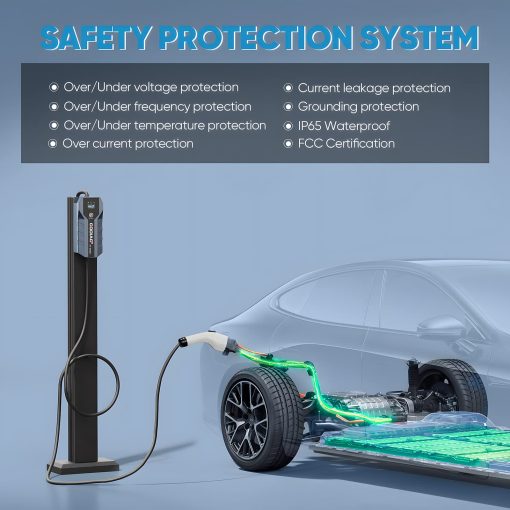 Cargador de Coche Electrico Nivel 2, 32Amp 240V con Enchufe NEMA 14-50 y Cable de 21 pies, Cargador Electrico Portatil Ajustable de 10/16/24/32A para Vehiculos Electricos J1772 y PHEV - Imagen 5