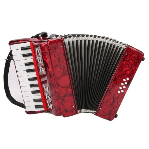 Acordeon de Piano BTER, 8 Bajos 22 Teclas Exquisitamente Diseñado con Paño de Limpieza y Correa, Instrumento Musical Sensible de Botones Regalo para Niños Principiantes Adultos