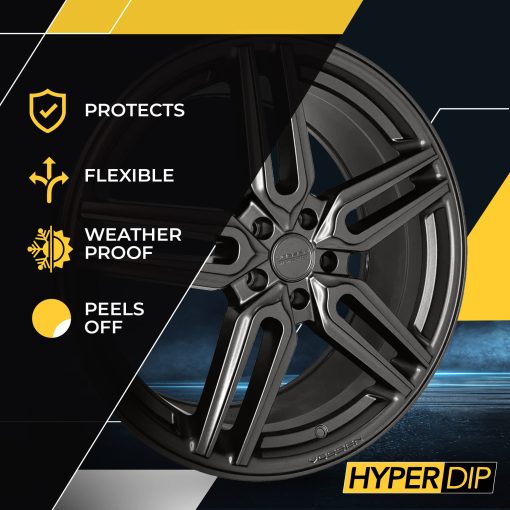Kit de Pintura para Ruedas DipYourCar HyperDip, Set DIY de Pintura para Llantas, Capa de Inmersion para Automoviles Aromatizables, Proteccion Pelable para Rines de Coche, Pintura para Rines, Pintura de Saten Metalica en Aerosol - (Gris Antracita) - Imagen 2