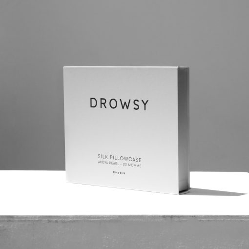 Funda de Almohada de Seda Drowsy - 100% Seda de Morera Pura - 22 Momme 6A Fibras de Alta Calidad - Beneficios para la Piel, el Cabello y el Sueno - Apertura de sobre (King, Perla de Akoya) - Imagen 7