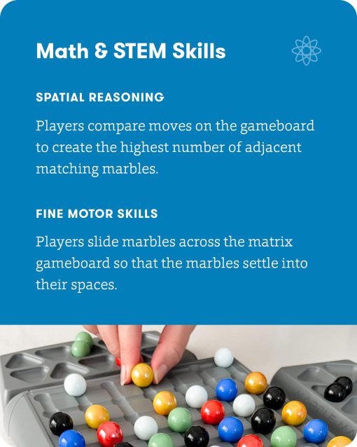 SimplyFun Marble Matrix - Juego Educativo para Practicar el Razonamiento Espacial y las Habilidades Motoras Finas - Juego de Estrategia Atractivo para Ninos de 7 anos en adelante - de 2 a 4 Jugadores - Imagen 5
