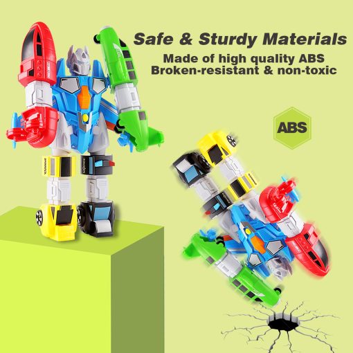 Juego de Vehiculos Magneticos QUERCITRON 5 en 1, Transformable a Robot, Kit de Figuras de Accion para Ensamblar y Mezclar con Caja de Almacenamiento, Regalo de Cumpleanos y Navidad para Ninos y Ninas de 3 a 7 Anos - Imagen 5