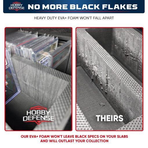 Estuche de tarjetas clasificadas de Hobby Defense Premium de 4 filas con candado de combinacion TSA, espuma DuraGuard, 8 separadores, almohadilla de asa y correa para el hombro. Capacidad para hasta 140 tarjetas clasificadas por PSA, BGS, CSG, SGC (Diamante Negro) - Imagen 3