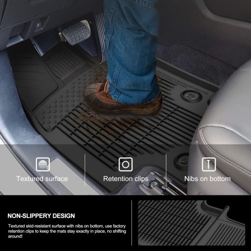 Tapetes KIWI MASTER Compatibles con Toyota Highlander 2020-2024 Accesorios Reemplace OEM PT908-48200-20 Alfombrillas a Medida Frontales y Traseras y para 3ra Fila TPE Negro - Imagen 5