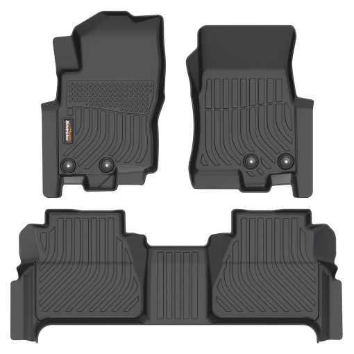 Tapetes para piso Todo Clima para Nissan Frontier Crewcab 2024 2023 2022, Delanteros y 2da fila, Tapetes para Auto Nissan Frontier Crewcab 2024 2023 2022, Tapetes Impermeables para Nissan Frontier Crewcab