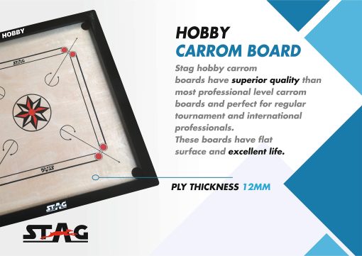Juego de Mesa Carrom STAG Hobby con Monedas y Striker - Imagen 7