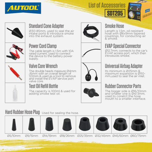 Maquina de Humo Automotriz 12V Detector de Fugas de EVAP Tester de Diagnostico para Autos - Imagen 8