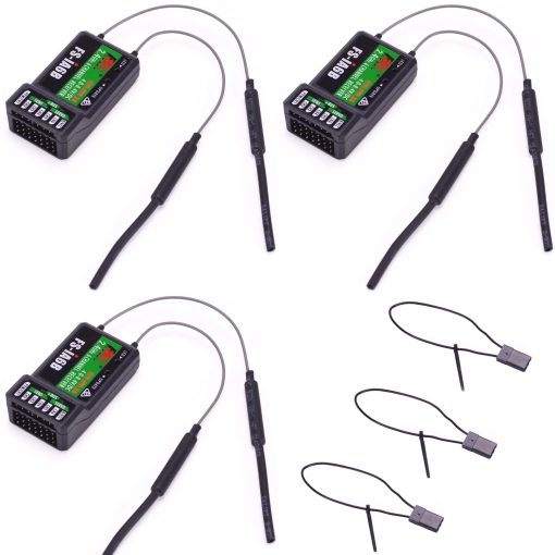 Receptor Flysky FS-iA6B 2.4Ghz de 6 Canales de Largo Alcance con Doble Paso PPM PWM y Telemetria con ibus para Coche Barco RC (3PCS)