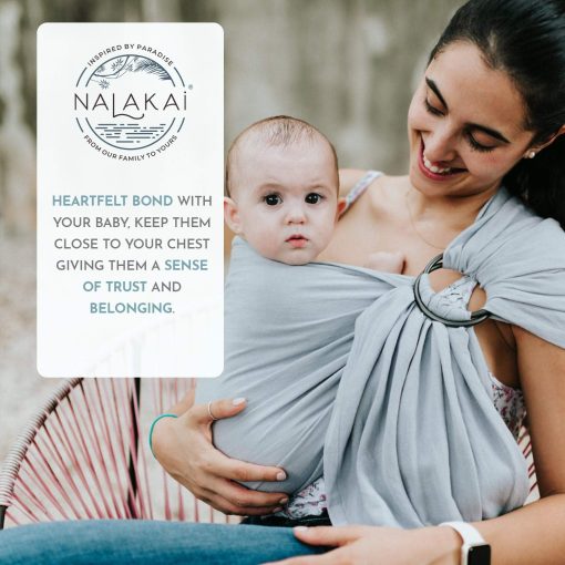 Fular portabebes Nalakai. Ecologico, suave fular de bambu y lino para bebes, envoltura para bebes. Confort, estilo y solidaridad - ?Lleva a tu pequeno con amor! - Imagen 3