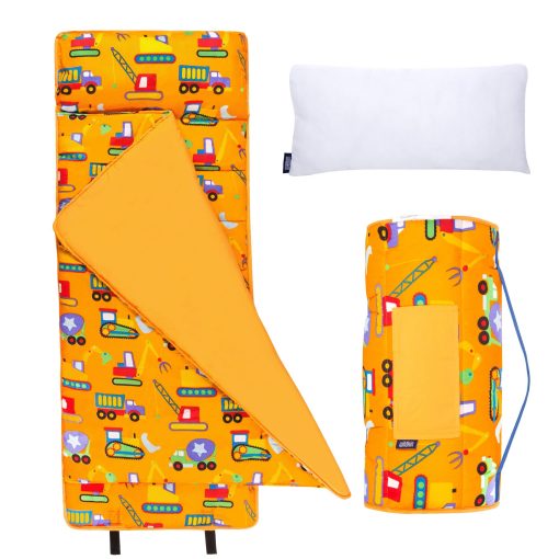 Wildkin Microfiber Nap Mat con Almohada Reutilizable para Ninos y Ninas, Perfecto Mat para la Siesta en Guarderia y Preescolar, Suave y Acogedor para Ninos, Mejor Colchoneta para Dormir (En Construccion)