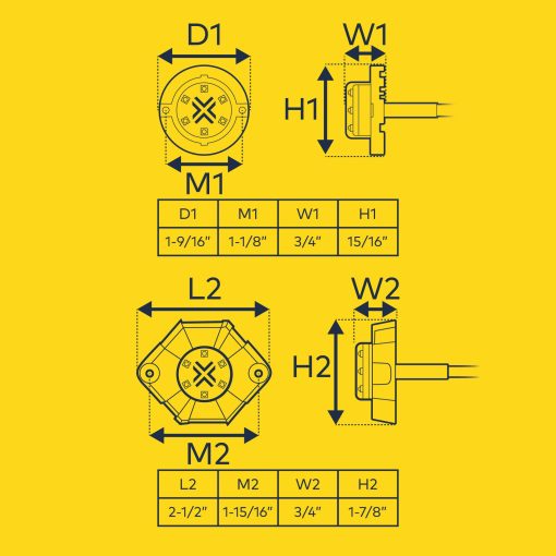 LAMPHUS 4pc SnakeEye III Luces Estroboscopicas LED AMBAR BLANCO Ocultables [SAE Clase 1][Impermeable IP67][72 Modos de Destello][Sincronizacion de Unidades Multiples][Anulacion Estable] Luz Estroboscopica de Emergencia Advertencia de Policia para Vehiculos - Imagen 6