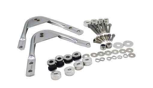 YHMOTO Portaequipajes desmontable de dos plazas con kit de hardware de acoplamiento para Harley Touring Road King Electra Glide Street Glide Road Glide 1997-2008 (Cromo) - Imagen 3