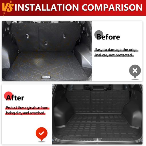 Xipoo Protector de maletero compatible con Hyundai Tucson 2022-2024 Protector de respaldo de maletero Mat TPE Protector de asiento trasero de repuesto para Accesorios Hyundai Tucson 2022 2023 2024 (Mat de maletero trasero + Mat de respaldo trasero) - Imagen 2