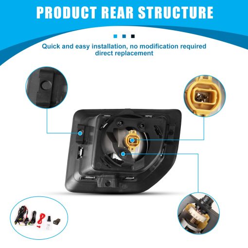 Luces antiniebla CPW compatibles con [2015 2016 2017 2018 2019 GMC Sierra 2500 HD/3500 HD] Par de luces antiniebla de conducir con lente transparente + kit de cableado + interruptor - Imagen 4