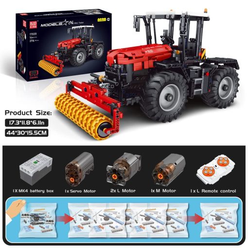 Conjunto de Juguetes de Construccion de Tractor RC Pesado 4 en 1 de Mould King, Set de Granja de Tractor de Control Remoto, 17020 Kit de Construccion de Coche de Granja para Adultos y Ninos 14+ (2716 PCS) - Imagen 5