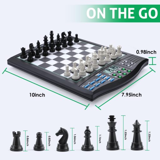 Tablero de Ajedrez Electronico Talking Chess Academy, Tablero de Ajedrez Inteligente con Sistema de Ensenanza de Voz, Juego de Ajedrez de Computadora con Piezas Imanes Resistentes, 1-2 Jugadores, Ajedrez Electronico - Simple y Portatil para Viajes - Imagen 4