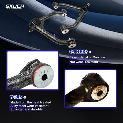 Brazos de control superior delanteros para elevacion de 2-4" - Compatible con Chevy Silverado 1500 1999-2006, Suburban, GMC - Incluye Junta de rotula, Compatible con Express 1500 2003-2011, Avalanche 1500, Yukon - Imagen 4