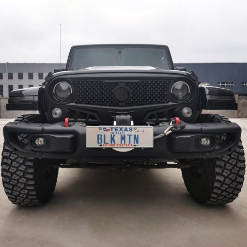 Parrilla Delantera con Rejilla de Malla Negra Mate para Jeep Wrangler 2007-2018 Rubicon Sahara Sport JK for Jeep Wrangler JK JKU 2007-2018 (Asedio) - Imagen 6