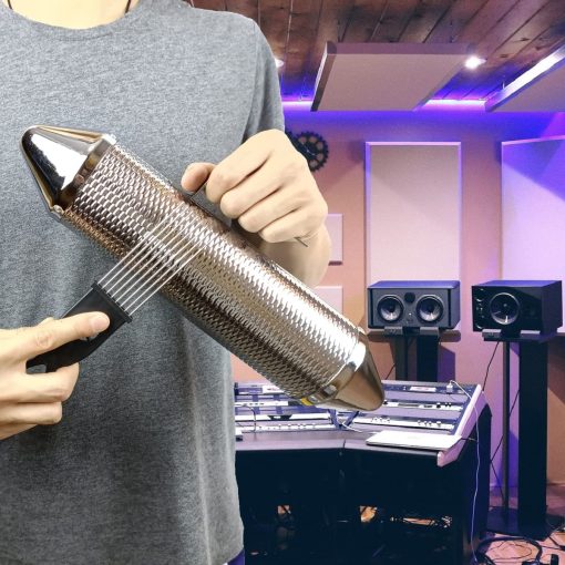 Guiro metalico LOONELO, Instrumento de percusion de acero inoxidable Herramienta de entrenamiento con raspador, Shaker de guiro Acompanamiento de banda musical de percusion latina (Plata-15X3inch) - Imagen 7