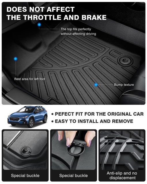 Tapetes para Piso Compatibles con Subaru Crosstrek 2024 Accesorios Juego de Forros para Todos los Modelos TPE 3D Alfombras de Automovil a Medida para Todo Clima - Imagen 4