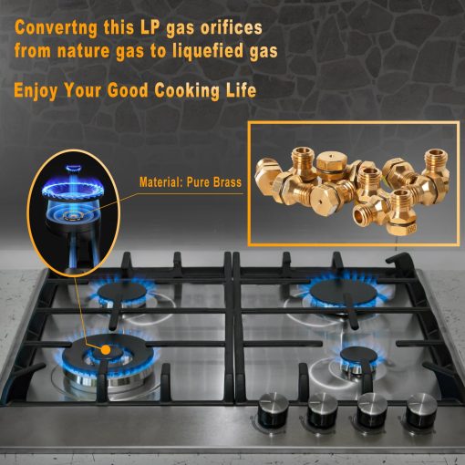 Kit de conversion de LP GRLP4 | Orificio de propano | Kit de conversion de gas a propano | Laton | Con instrucciones | Compatible con Frigidaire Kenmore Electrolux Range / Cooktop / Estufa - Imagen 3