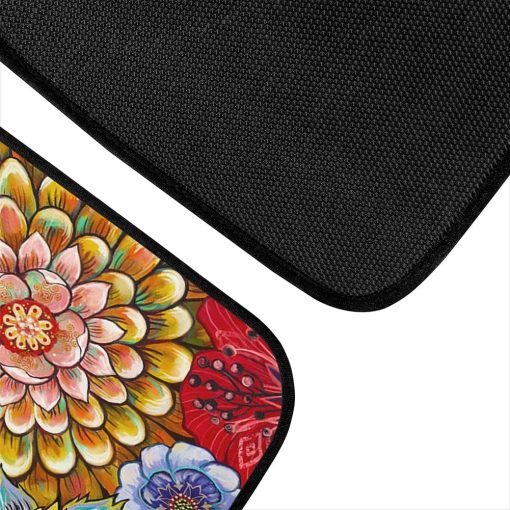 TOADDMOS Tapetes de Piso para Automovil con Estampado Floral Boho, Juego de Alfombrillas Delanteras y Traseras, Ajuste Universal, Conjunto de 4 para Mujeres Ninas - Imagen 5
