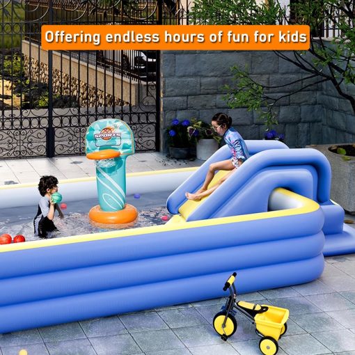 Resbaladilla Inflable para Piscina, Juego Acuatico de Verano, Escalera Trampolin Universal para Piscina en Casa - Imagen 5
