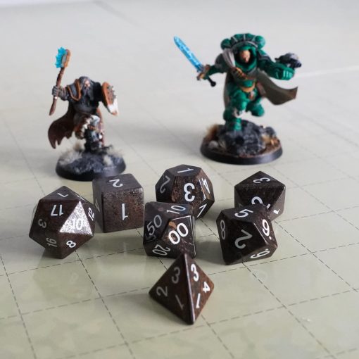 Set de Dados de Poliedro de DND de 16mm de FanRoll por Metallic Dice Games: Bronzite, Juego de Rol de Dados para Dungeons and Dragons - Imagen 4