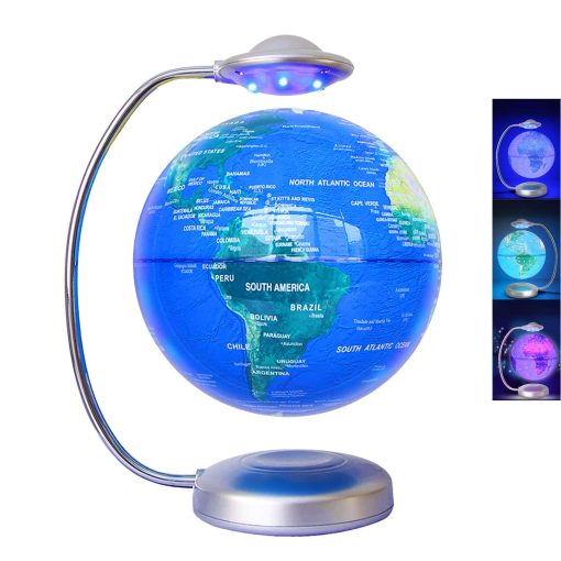 Globo Flotante, Rotacion 3D con Luz LED, Globo de Levitacion Magnetica Flotante, Mapa del Mundo Flotante para Aprendizaje y Educacion, Decoracion de Escritorio y Hogar, Adornos Creativos