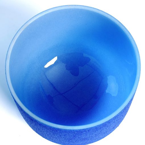 Tazon de cristal cantante de cuarzo esmerilado azul para el chakra de garganta de la nota G TERRITORY de 8 pulgadas - Imagen 4
