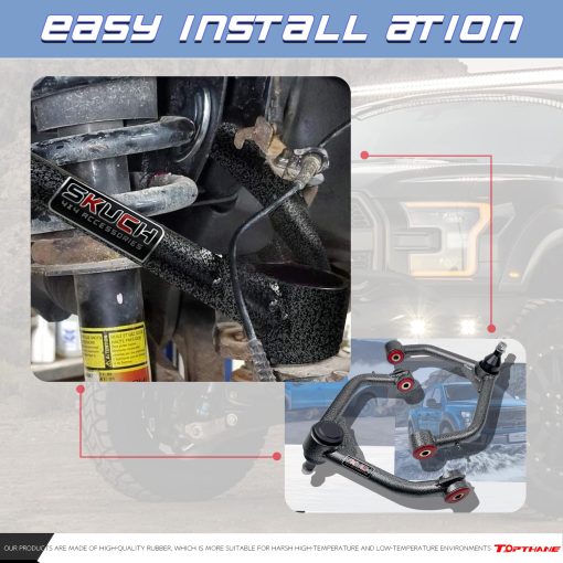 Brazos de control superiores delanteros con juntas de bola para Dodge Ram 1500 4WD 2009-2018 - Brazos de control tubulares de suspension de 2-4" - Compatible con Dodge Ram 1500 Classic 4WD 2019-2024 (2 Piezas) - Imagen 4