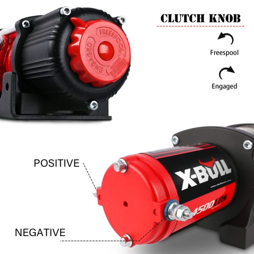 Cabrestante Electrico X-BULL 4500 lbs 12V con Cable Sintetico Impermeable, ATV/UTV Cabrestante con Control Remoto Inalambrico y Soporte de Montaje - Imagen 4