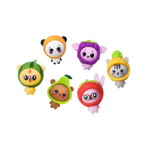 JA-RU Funsie Frootsies Squishy Toys (6 Unidades Variadas) Juguetes Juicy Squeezy Lindos Animales con Cabezas de Frutas. Juguete Flexible Coleccionable para Alivio del Estres para Ninos, Ninas. Fidget de Fiesta. 3903-6 - Imagen 2