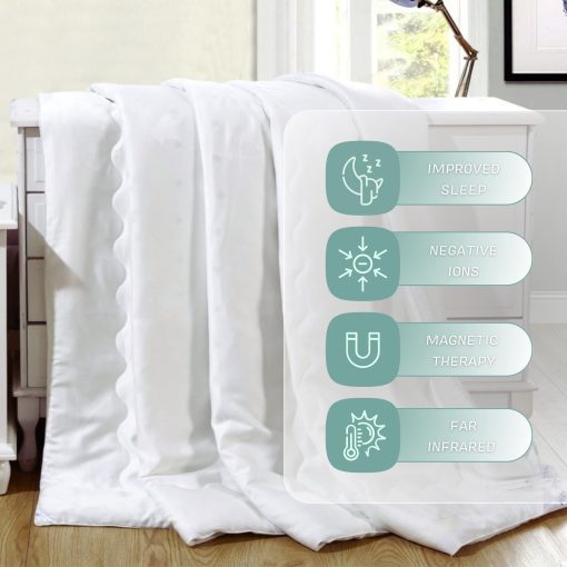 Edredon con Comfort de Seda de Infrarrojos Lejanos de HealthyLine - para Mejorar el Sueno y la Circulacion Sanguinea con Terapia Energetica de Turmalina Magnetica - Alivio Temporal - Tamano Queen (Completo) - Imagen 2