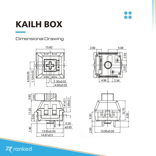 Switches de tecla Kailh Box clasificados para teclados mecanicos de juegos | Montado en placa (Kailh Box Brown, 120 piezas) - Imagen 6