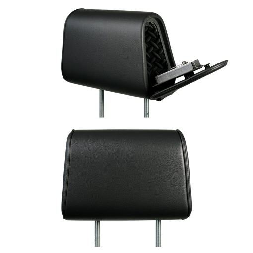 SET DE CABECERA SEGURO - Cabecera del Asiento del Pasajero con Caja de Seguridad + Cabecera del Asiento del Conductor (sin Caja de Seguridad) - Piel Sintetica Negra