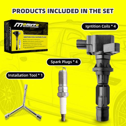 Juego de 4 bobinas de encendido Pack UF540 L3G218100 y 4 PCS Bujias de Iridio Compatible con Mazda 3 6 CX-7 MX-5 2.0L 2.3L 2.5L L4 - Imagen 6