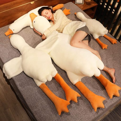 Peluche de ganso blanco gigante - 75 pulgadas Suave Peluche de Cisne Animal de Peluche Almohada, Enorme Peluche de Ganso Abrazador Regalos para Todas las Edades (75 pulgadas) - Imagen 6