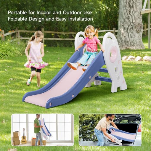 Resbaladilla Plegable para Niños, Facil de Armar y Guardar, Tobogan Mejorado para Interiores/Exteriores para Edades 1+ (Verde) - Imagen 3