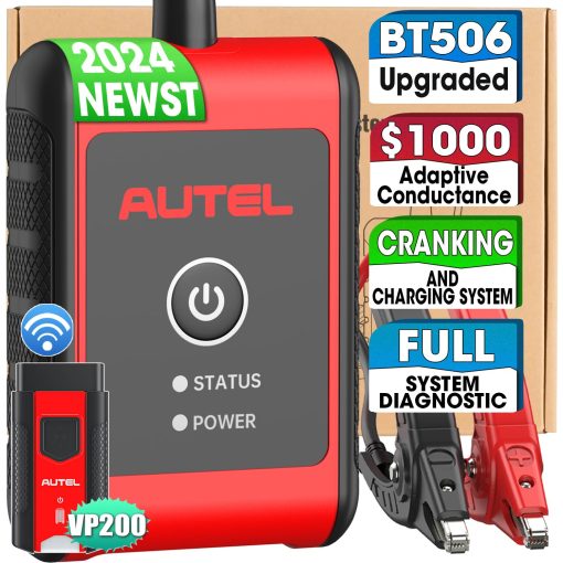 Probador de Bateria Autel MaxiBAS BT508, Actualizado de BT506, Probador de Carga de 6V 12V 100-2000 CCA, Analizador de Bateria de Automovil de Carga de Arranque, Conductancia Adaptativa (Valorado en $1000), Herramienta de Diagnostico de Todos los Sistemas