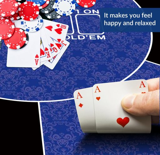 Tapete de Juego de Poker Redondo Antideslizante de Goma con Portavasos y Bolsa de Transporte - Nuveti - Imagen 5