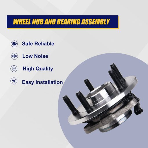 KUSATEC 515151 2PCS Ensamblaje de Cojinete de Rueda Delantera y Cubo Compatible con para Ram 1500 2012-2018, para Ram 1500 Classic 2019, 5 pernos de rueda con ABS - Imagen 2