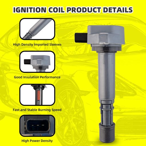 Juego de 4 Bobinas de Encendido UF400 y 4 Bujias de Iridio Compatible con Civic Acura EL 2001-2005 - L4 1.7L - Imagen 3
