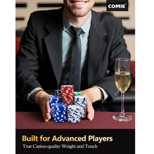 Fichas de poker con numeros, set de 500 fichas de poker con maletin de aluminio, set de poker de 11.5 gramos para Texas Holdem Blackjack Gambling - Imagen 6