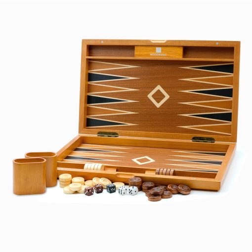 Set de Backgammon de Madera Woodronic de 17", Tablero Clasico Plegable, Mejor Juego de Estrategia y Juego Inteligente de Tactica para Ninos y Adultos