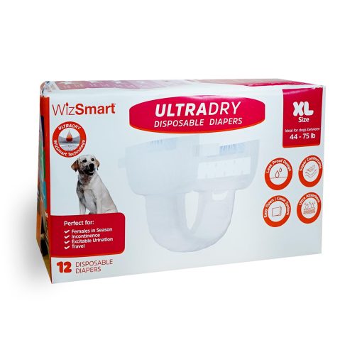 Panales Desechables UltraDry para Perros WizSmart | Panales para Perros Hembra | Ultra Absorbentes y Comodos (Extra Grande, 12) - Imagen 2