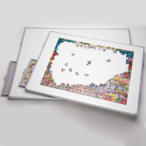 Bits and Pieces - Tablero de rompecabezas de 1500 piezas con cajones - Jumbo Pro Plateau - Organizador ligero de rompecabezas de mesa de lujo y sistema de almacenamiento de rompecabezas - Imagen 4